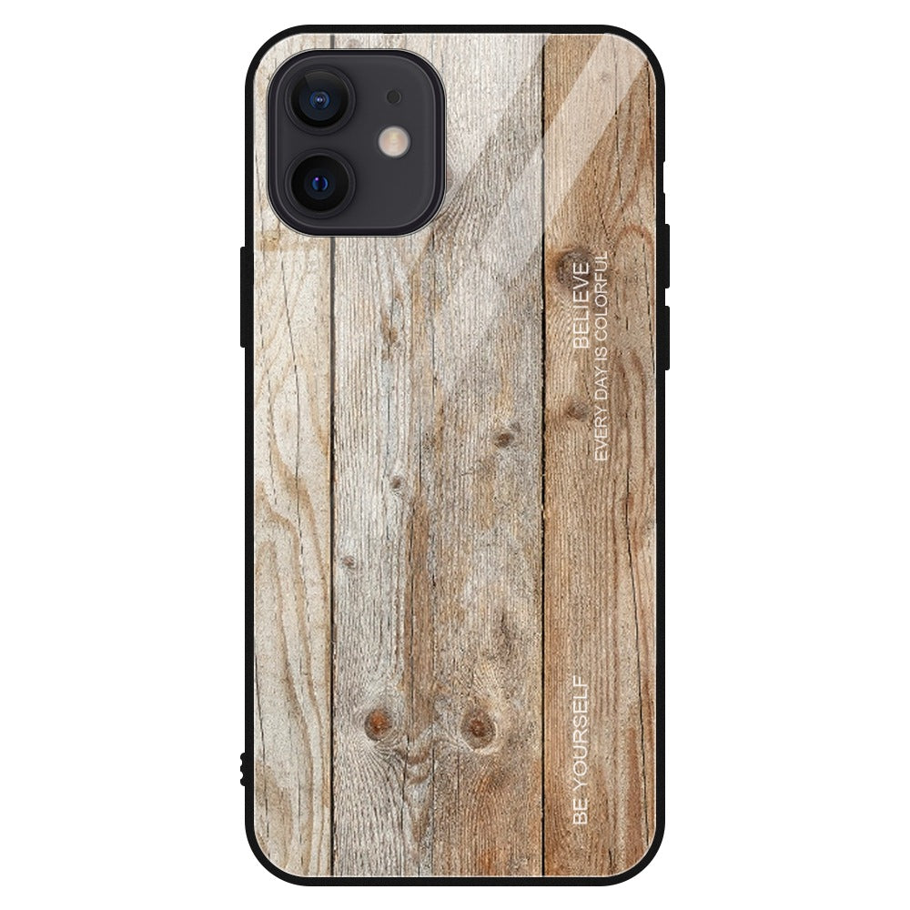 Wood Grain Glass Fashion Mobile Phone Protective Case - CaseTok