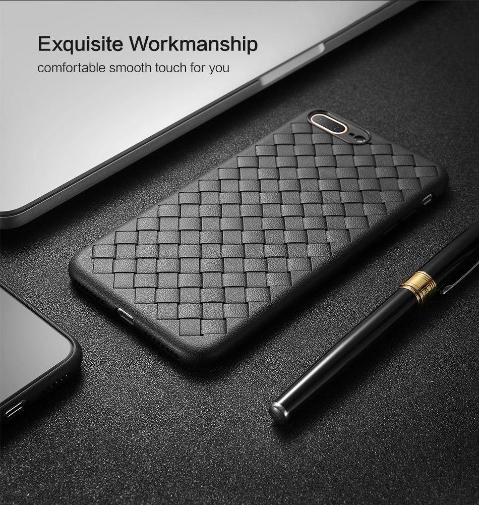 Luxury grid weaving case For iphone