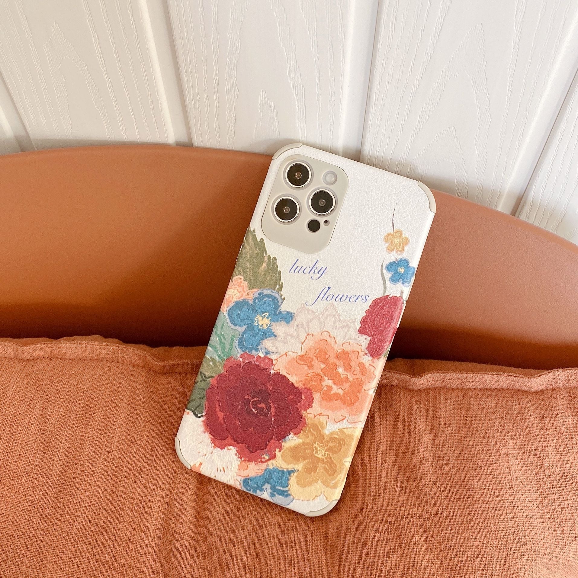 Soft Retro Oil Painting Flower iPhone Case - CaseTok