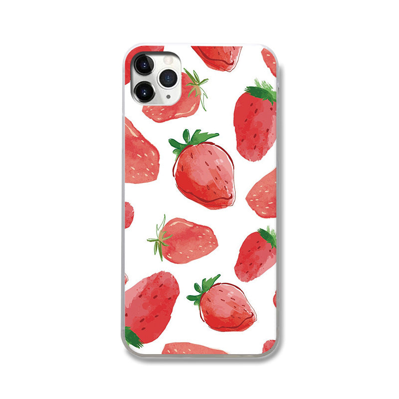 Strawberry Pattern Silicone iPhone Case - CaseTok