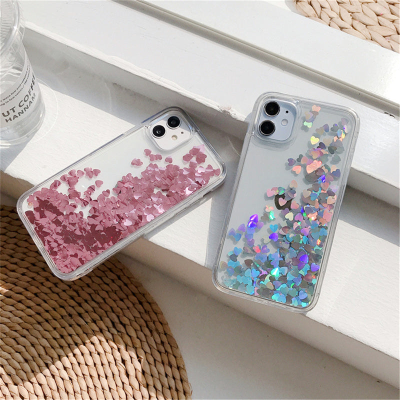 Glitter Hearts IPhone case - casetok