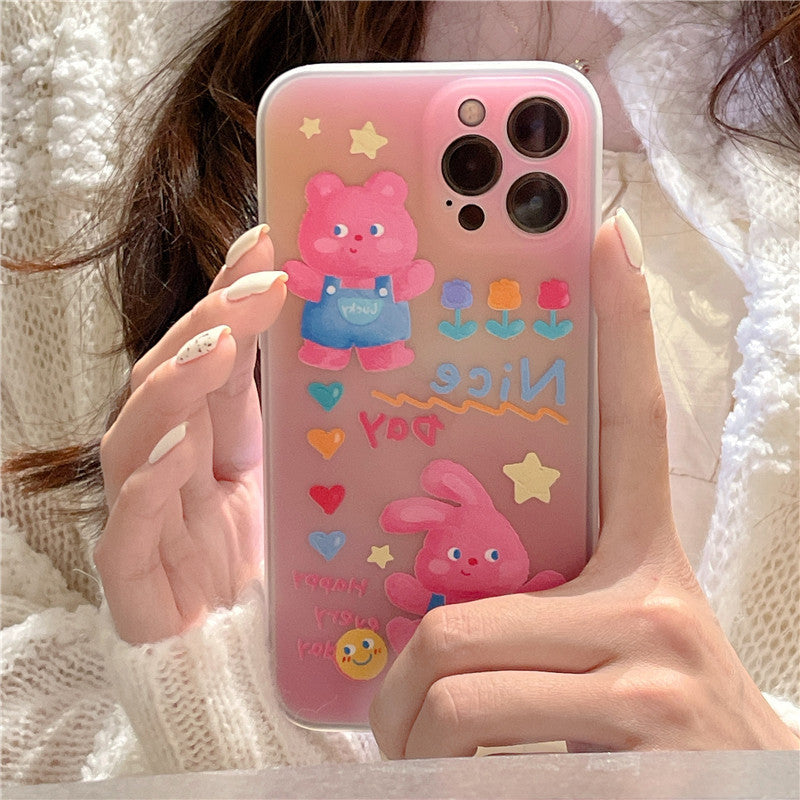 Love Flower Bear iPhone Case - CaseTok